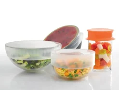 Lékué Stretch Top Låg - 2 stk. Ø 8,5 cm - Platinsilikone - Transparent