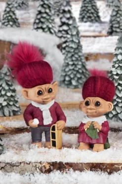 Lykketrold Familien Grandam - Onkel H 19 cm - Specialkeramik - Rød