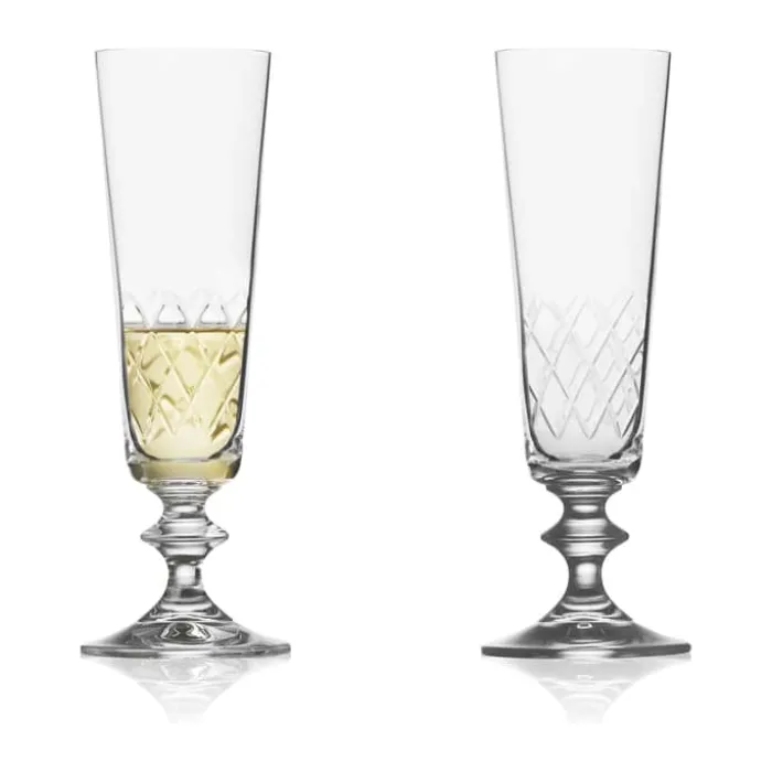 Lyngby Glas Eaton Champagneglas - 2 stk 16 cl - Krystalglas - Klar