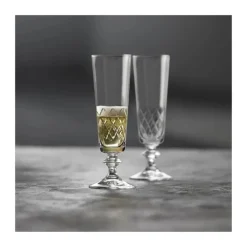 Lyngby Glas Eaton Champagneglas - 2 stk 16 cl - Krystalglas - Klar