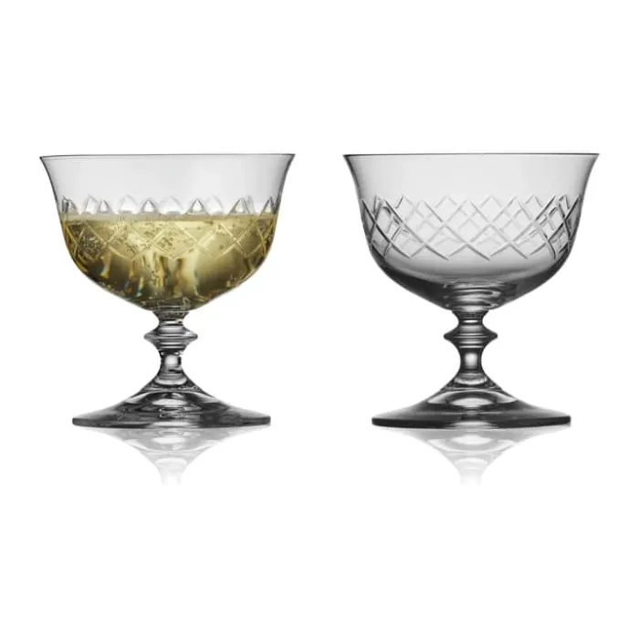 Lyngby Glas Eaton Champagneskål - 2 stk 28 cl - Krystalglas - Klar