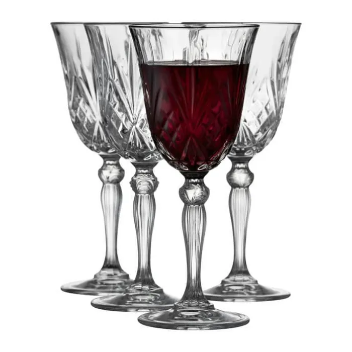 Lyngby Glas Melodia Rødvinsglas - 4 stk. 27 cl - Krystalglas - Klar