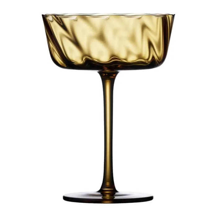 Lyngby Glas Vienna Champagneskål - 4 stk. 30 cl - Glas - Brun