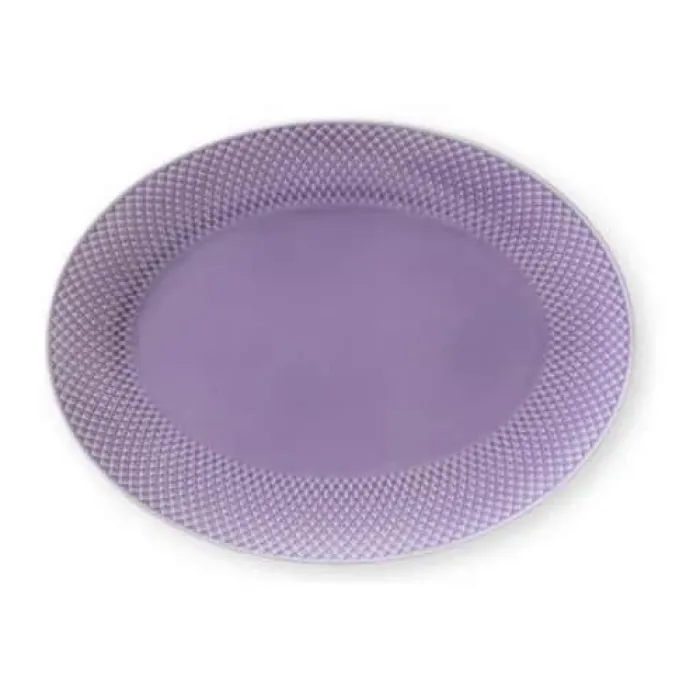 Lyngby Porcelæn Rhombe Color Serveringsfad B 26,5 x L 35 cm - Porcelæn - Lys lilla