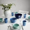 Lyngby Porcelæn Rhombe Color Serveringsskål Ø 17,5 cm - Porcelæn - Blå