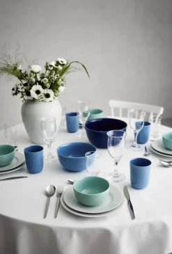 Lyngby Porcelæn Rhombe Color Serveringsskål Ø 17,5 cm - Porcelæn - Blå