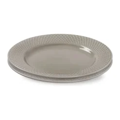 Lyngby Porcelæn Rhombe Earth Frokosttallerken - 2 stk Ø 23 cm - Porcelæn - Clay