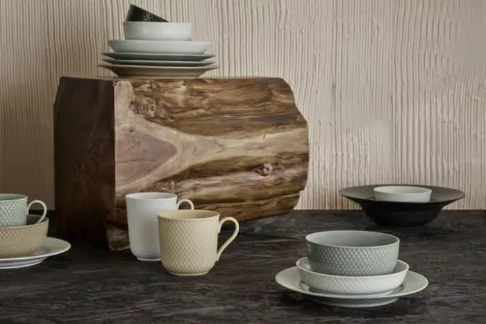 Lyngby Porcelæn Rhombe Earth Krus m. hank 39 cl - Porcelæn - Marble