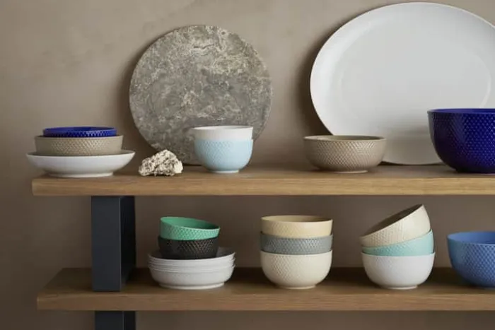 Lyngby Porcelæn Rhombe Earth Skål Ø 11 cm - Porcelæn - Slate