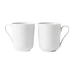 Lyngby Porcelæn Rhombe Krus - 2 stk. 33 cl - Porcelæn - Hvid