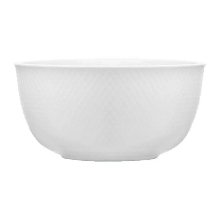 Lyngby Porcelæn Rhombe Serveringsskål Ø 17,5 cm - Porcelæn - Hvid