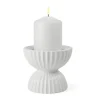 Lyngby Porcelæn Tura Bloklysestage Ø 11,5 cm - Porcelæn - Hvid