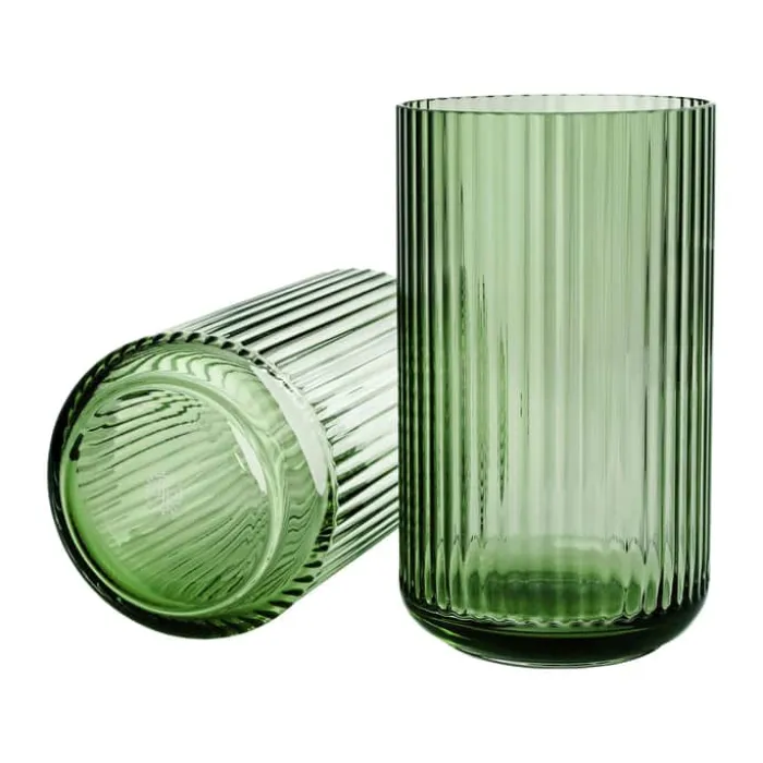Lyngby Porcelæn Vase H 25 cm - Mundblæst glas - Copenhagen green
