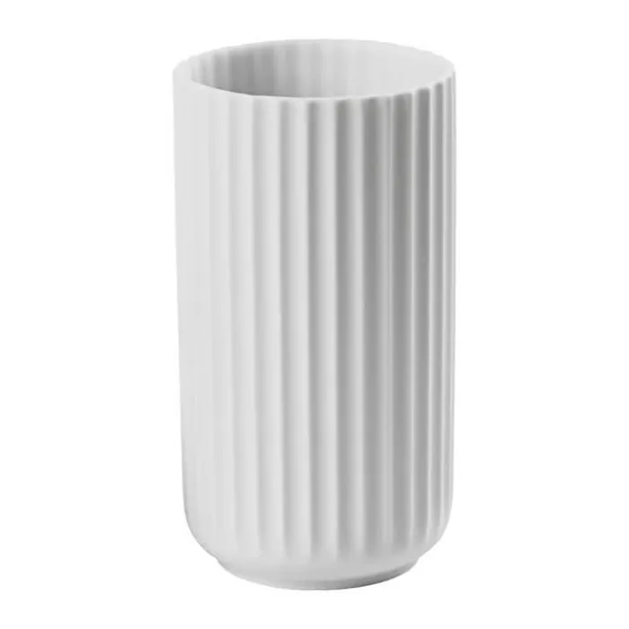 Lyngby Porcelæn Vase H 15,5 cm - Porcelæn - Mat hvid