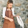 Made by Mama Forklæde L 64 cm - Kernelæder - Lysebrun