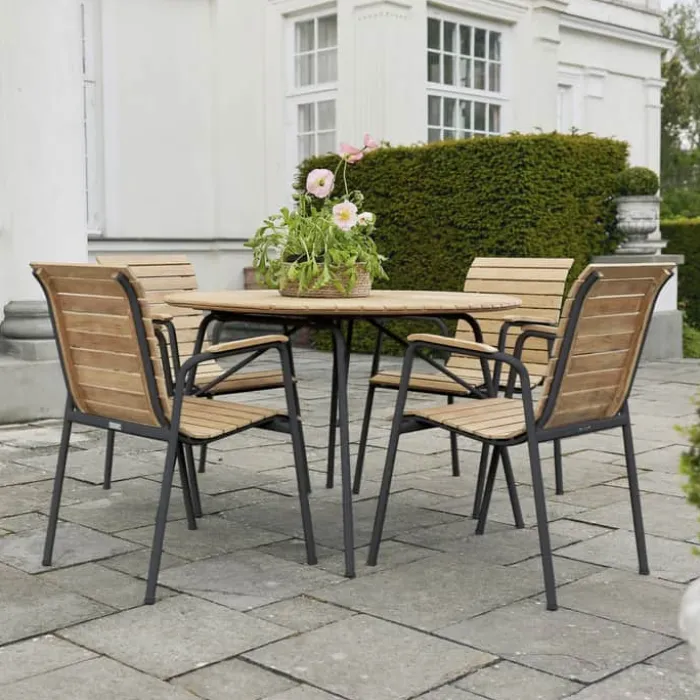 Mandalay Bellevue Havemøbelsæt - 5 dele Teaktræ/aluminium - Antracit