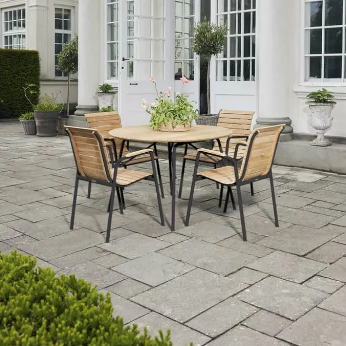 Mandalay Bellevue Havemøbelsæt - 5 dele Teaktræ/aluminium - Antracit