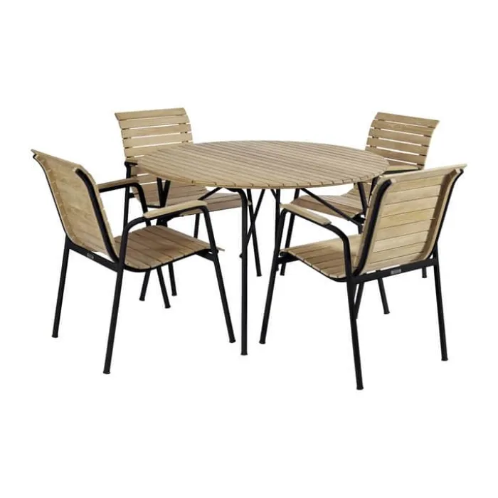 Mandalay Bellevue Havemøbelsæt - 5 dele Teaktræ/aluminium - Antracit