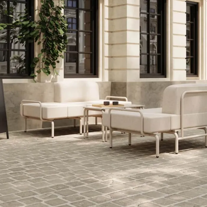 Mandalay Ivy Loungestol B 74 x L 119-186 cm - Rustfrit stål - Taupe