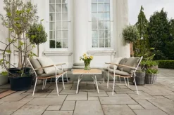 Mandalay Maguerit Loungesæt - 5 dele Aluminium/Teaktræ - Hvid