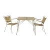 Mandalay Marguerit Cafésæt - 3 dele H 72 x B 83 x L 83 cm - Teaktræ/aluminium - Taupe