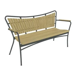 Mandalay Marguerit Havebænk H 82/44 x D 41 x L 143 cm - Aluminium/teaktræ - Antracit