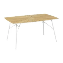 Mandalay Marguerit Havebord H 72 x B 90 x L 144 cm - Teaktræ/aluminium - Hvid