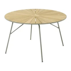 Mandalay Marguerit Havebord H 72 x Ø 120 cm - Aluminium/teaktræ - Olivengrøn