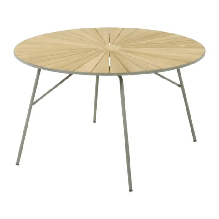 Mandalay Marguerit Havebord H 72 x Ø 120 cm - Aluminium/teaktræ - Olivengrøn