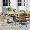 Mandalay Marguerit Havebord Ø 110 cm - Teaktræ/aluminium - Oliven grøn