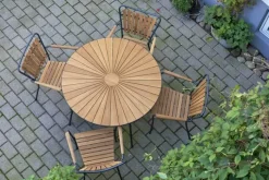 Mandalay Marguerit Havebord Ø 120 cm - Aluminium/teaktræ - Antracit