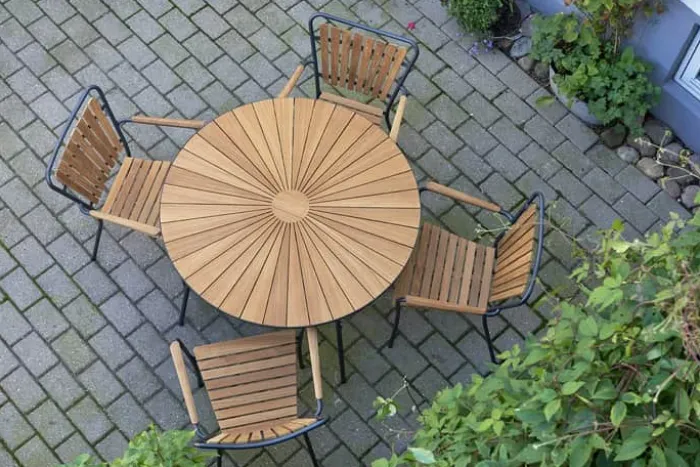Mandalay Marguerit Havebord Ø 120 cm - Aluminium/teaktræ - Antracit