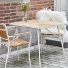 Mandalay Marguerit havebord H 72 x B 83 x L 83 cm - Teaktræ/aluminium - Hvid