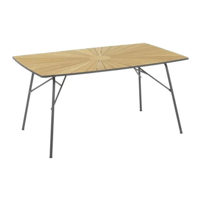 Mandalay Marguerit Havebord H 72 x B 90 x L 144 cm - Aluminium/teaktræ - Antracit