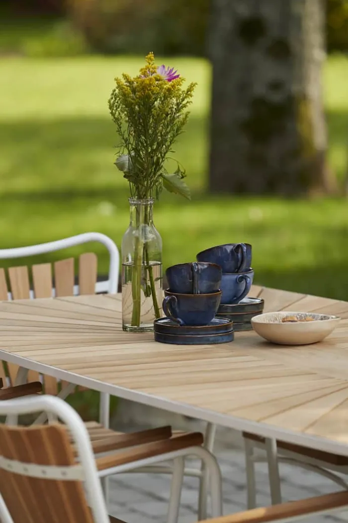 Mandalay Marguerit Havebord H 72 x B 90 x L 144 cm - Aluminium/teaktræ - Antracit