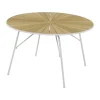 Mandalay Marguerit Havebord Ø 120 cm - Teaktræ/aluminium - Hvid