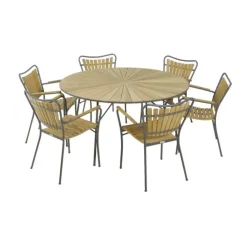 Mandalay Marguerit Havebord Ø 140 cm - Aluminium/teaktræ - Antracit
