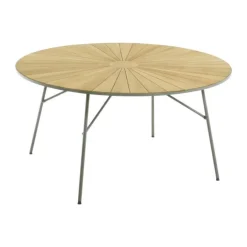 Mandalay Marguerit Havebord H 72 x Ø 140 cm - Aluminium/teaktræ - Olivengrøn