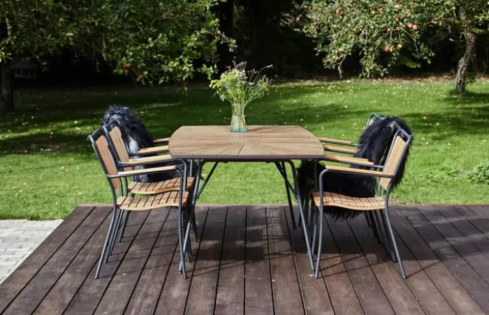 Mandalay Marguerit Havebord H 72 x B 95 x L 200 cm - Aluminium/teaktræ - Antracit