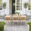 Mandalay Marguerit Havemøbelsæt - 7 dele H 72 x B 90 x L 200 cm - Teaktræ/aluminium - Taupe