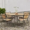 Mandalay Marguerit Havemøbelsæt - 5 dele Ø 120 x H 72 cm - Teaktræ/aluminium - Mocca
