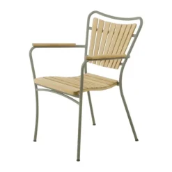 Mandalay Marguerit Havestol H 83/44,5 x D 41 x B 60 cm - Aluminium/teaktræ - Olivengrøn