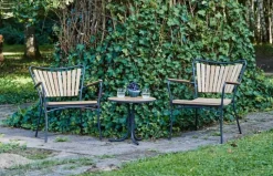 Mandalay Marguerit Loungebord H 45,5 x Ø 50 cm - Teaktræ/aluminium - Antracit