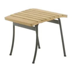 Mandalay Marguerit Skammel til loungestol H 40/37 x D 42 x B 45/41 cm - Aluminium/teaktræ - Antracit