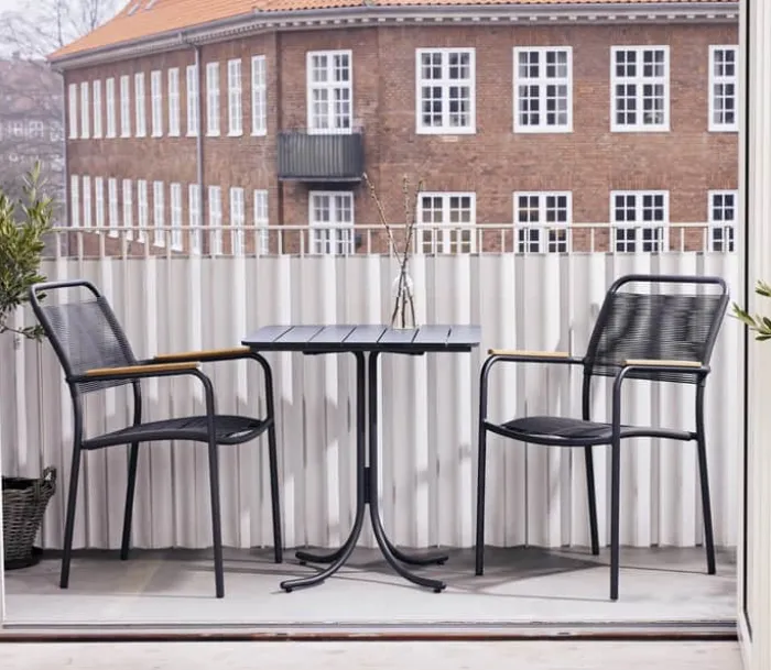 Mandalay Pure Cafésæt - 3 dele H 72 x B 67 x L 67 cm - Laminat/aluminium - Antracit