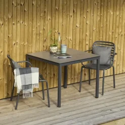 Mandalay Pure Havebord H 72 x B 90,3 x L 82,5 cm - Kompaktlaminat/aluminium - Antracit