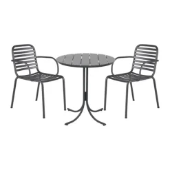 Mandalay Pure & Ivy Wire Cafésæt - 3 dele Aluminium/rustfrit stål/kompaktlaminat - Antracit