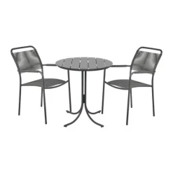 Mandalay Pure & Verona Cafésæt - 3 dele Ø 67 x H 72 cm - Aluminium/rustfrit stål/laminat