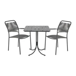 Mandalay Pure & Verona Cafésæt - 3 dele H 72 x B 67 x L 67 cm - Laminat/aluminium - Antracit