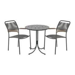 Mandalay Pure & Verona Cafésæt - 3 dele Ø 67 x H 72 cm - Aluminium/rustfrit stål/laminat